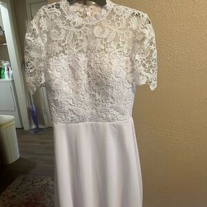 JJ House short white wedding dress NWT